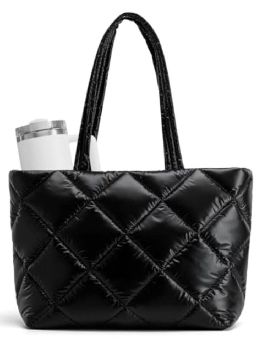 Quilted Puffer Tote Bag Lightweight Nylon Travel Work Nurse Gift